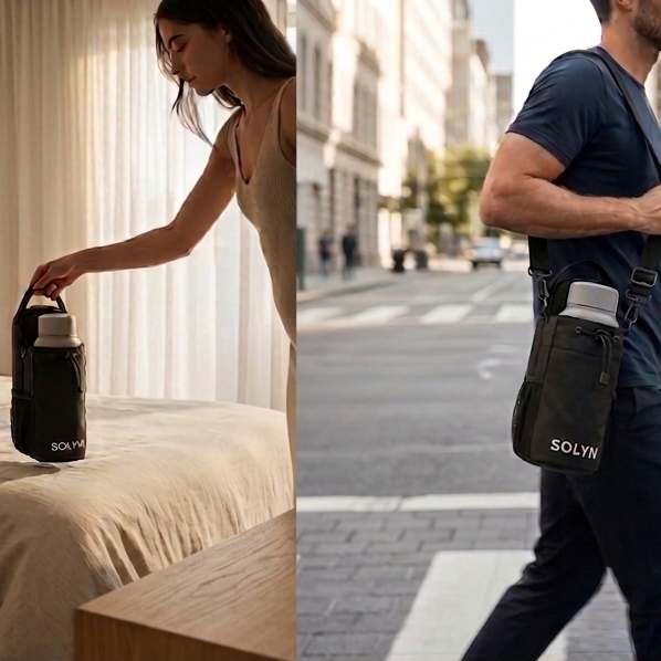 SOLYN bag being carried and worn